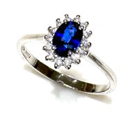 Anello Sommer Gioielli Donna KATE in Oro bianco Zaffiro blu ZAF CT 0.58 DIA CT 0.12 G/VS
